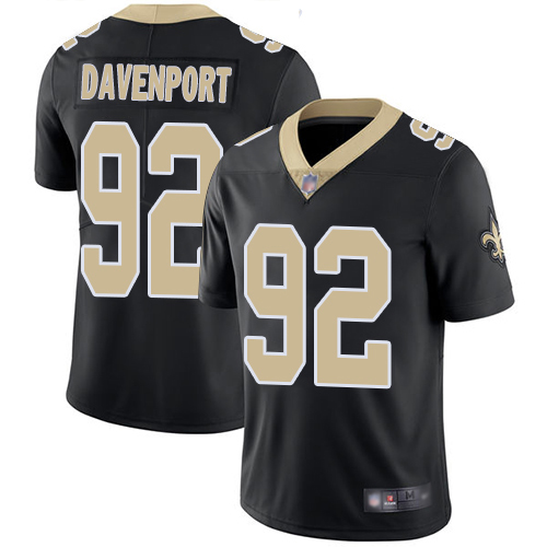 Men New Orleans Saints Limited Black Marcus Davenport Home Jersey NFL Football #92 Vapor Untouchable Jersey->new orleans saints->NFL Jersey